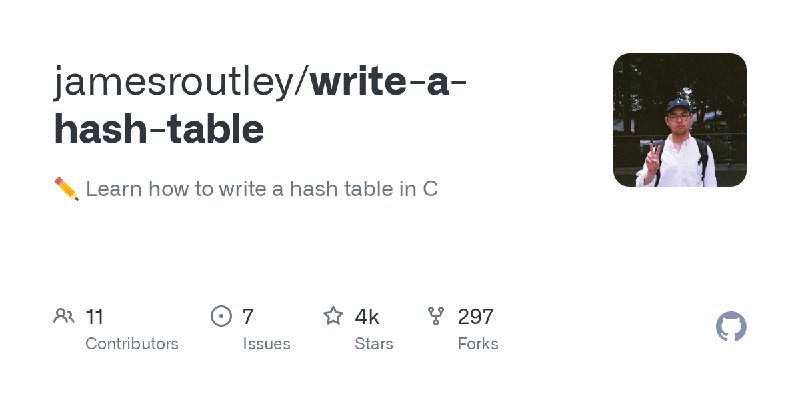 GitHub - jamesroutley/write-a-hash-table: ✏️ Learn how to write a hash table in C